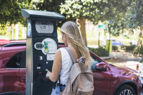 Girl at EV station