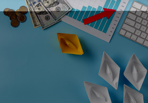 Graphic of money and keyboard