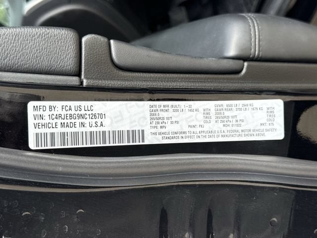 2022 Jeep Grand Cherokee WK Limited 4x2
