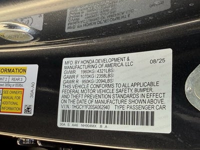 2025 Honda Accord Sedan LX