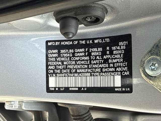 2021 Honda Civic Hatchback Sport