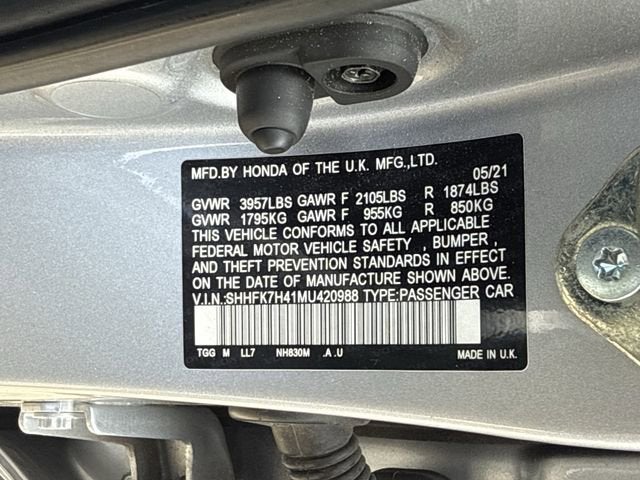 2021 Honda Civic Hatchback Sport